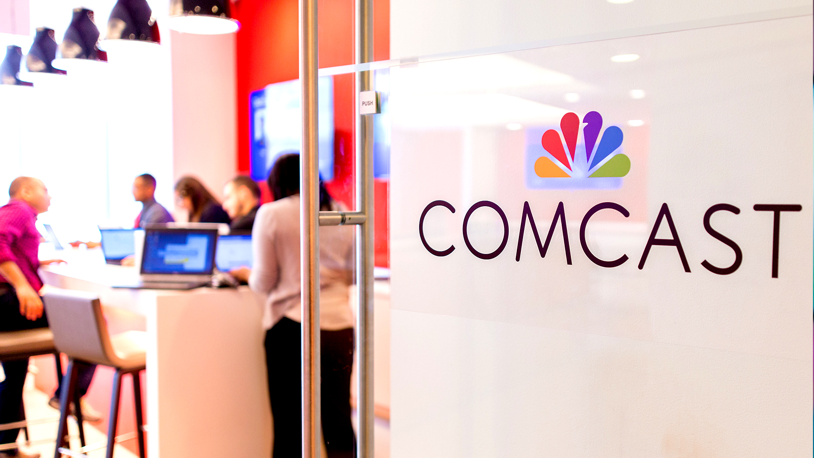A Comcast employee workspace.